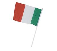Ciao - Drapeau italien en tissu avec tige, vert/blanc/rouge, 30 x 18 cm, 22017