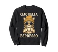 Ciao Espresso Bella Chat Lunettes Bonnet Italie Café Sweatshirt