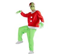 Ciao- Grinch Costume Travestimento Unisex Adulto Déguisement Adulte, Homme, Vert, Rouge, XL