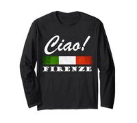 Ciao Italia Drapeau Italien Tricolore Florence Italie Manche Longue
