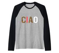 Ciao Italian Hello Goodbye Italy Voyageur Imprimé léopard Manche Raglan