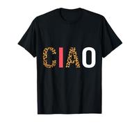 Ciao Italian Hello Goodbye Italy Voyageur Imprimé léopard T-Shirt