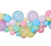 Ciao - Kit Guirlande Ballons DIY Macaron (65 Ballons Latex 300 cm), Multicolore Pastel
