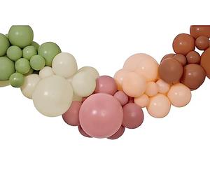 Ciao - Kit Guirlande Ballons DIY Naturals (65 ballons latex, 300 cm), vert/beige/marron