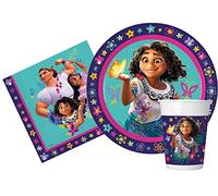 Ciao-Kit Table Fête Party Disney Encanto pour 8 personnes (36 pièces: 8 assiettes Ø23cm, 8 gobelets, 20 serviettes) Vaisselle, AZ029, Multicolor