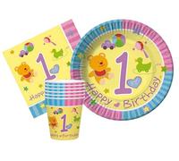 Ciao- Kit Vaisselle de Fête Baby (Assiettes, gobelets, Serviettes) de Papel compostable eco-Friendly, Y4643, Multicolor, 30 People