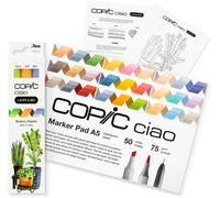 Ciao Layer & Mix Starter Set « Botanic », Set De Marqueurs Avec 3 Couleurs, Papier Marqueur Et Modèle De Dessin À Copier, Incl. Fiche D'exercices De Prise En Main[Z859]