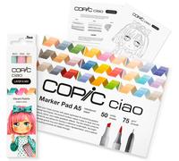 Ciao Layer & Mix Starter Set « Vibrant », Set De Marqueurs Avec 3 Couleurs, Papier Marqueur Et Modèle De Dessin À Copier, Incl. Fiche D'exercices De Prise En Main[Z2988]