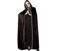 Ciao- Manteau Domino déguisement de Velours avec Capot (Taille Unique Adult) Disguise Accessory, Unisex, 60072, Noir, Taglia Unica