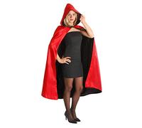 Ciao- Mantello Domino reversibile Con Cappuccio (Taglia Unica Adulto), Rosso/Nero Costumes, Unisex, 19131