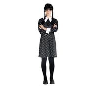 Ciao- Mercredi Addams robe costume déguisement fille original Wednesday (Taille XS) avec perruque