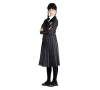 Ciao- Mercredi Addams uniforme scolaire Nevermore Academy costume déguisement fille original Wednesday (Taille S) avec perruque