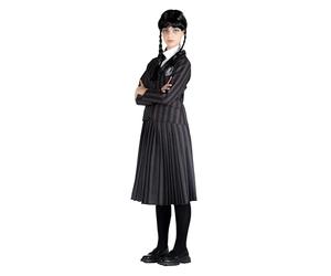 Ciao- Mercredi Addams uniforme scolaire Nevermore Academy costume déguisement fille original Wednesday (Taille S) avec perruque