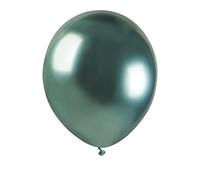 Ciao - Pack 100 balloons metallized in natural latex Premium Quality A50 (Ø 13cm / 5"), green metallized