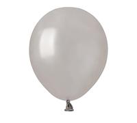 Ciao - Pack 100 balloons pearly in natural latex Premium Quality A50 (Ø 13cm / 5"), silver pearl