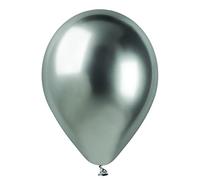 Ciao - Pack 50 balloons metallized in natural latex Premium Quality G120 (Ø 33cm / 13"), silver metallized