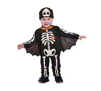 Ciao- Petit Squelette Chauve-souris Bat Skeleton costume déguisement combinaison unisex baby (Taille 1-2 ans) avec bonnet