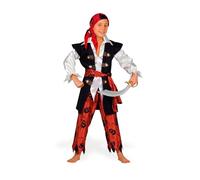 Ciao- Pirata Costume Bambino (10-12 Anni) Pirate Enfants, Boys, 10185.10-12, Rouge/Noir/Blanc