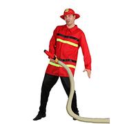 Ciao - Pompier Costume Déguisement Homme Adulte, Rouge, Taille Unique 52-54, 62091