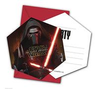 Ciao Procos 86218 - Invitations avec Enveloppes Star Wars The Force Awakens, 6 pièces, Noir/Rouge
