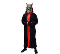 Ciao- Setta Del Diavolo Horror Wolf Costume Adulto (Taglia Unica) Con Maschera in vinile Disguise, Unisex Adult, 62205, Black, Red
