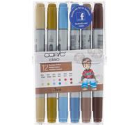 Ciao Set « Couleurs Nostalgie », Set De 12 Pièces Dans Un Présentoir En Acrylique, Twin Marker Avec Une Pointe De Largeur Moyenne Et Une Pointe Brush[X969]
