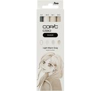 Ciao Shade Set Light Warm Gray, 3 Marqueurs Twin Avec Une Pointe Moyenne Et Une Pointe Brush, Y Compris Multiliner Warm Gray 0,3 Mm[Z1144]