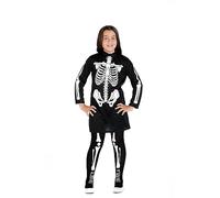 Ciao- Skeleton Girl Squelette costume déguisement robe (Taille 7-9 ans) avec collants imprimés
