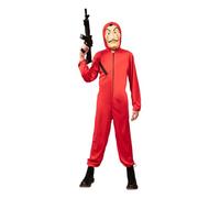 Ciao -Tue et masque voleur Papier original Casa de Papel (taille Garçon) Costumes, Couleur Rouge, 706842-TXS