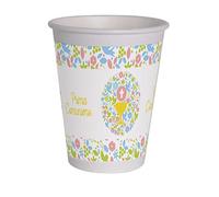 Ciao - Verres en papier compostables Première Communion (250 ml), 8 pièces, multicolore, 34774
