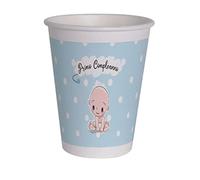Ciao - Verres papier compostables premier anniversaire (250 ml), 8 pièces, bleu clair, 34764