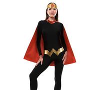 Ciao Wonder Woman manteau déguisement fille femme original DC Comics (Taille unique adulte) avec ceinture et diadème