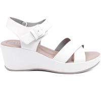 CIARA LONDON Sandales d'été compensées à talon moyen pour femme, blanc, 36 EU