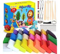 CiaraQ Pate Polymère - 24 Couleurs 600g Four Cuisson Pâte Polymère, Sûr et Non Toxique, DIY Pâte Craft Kit avec 5 outils de modélisation et accessoires, Cadeau enfant pour garçons et filles