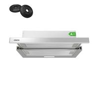 Ciarra 60cm Hotte Télescopique Encastrable, débit d'air 370 m³/h, Classe énergétique A++, évacuation et Recyclage, Acier Inoxydable CBCS6906D