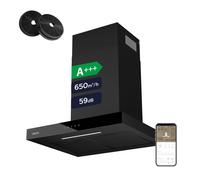 CIARRA A+++ 650 m³/h Hotte aspirante murale 60cm WIFI +APP & Touch Control Boost VMB6102