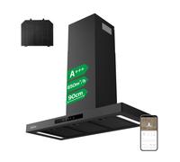 CIARRA A+++ 650 m³/h Hotte d'aspiration murale 90cm WIFI +APP & Touch Control Boost VMB9102P