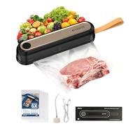 CIARRA Appareil de Mise Sous Vide 3 en 1, Scelleuse Portable avec 5 Unité Sachets | Machine Sous Vide Alimentaire, Appareil de Préservation Chef Compact
