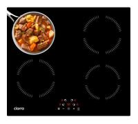 plaque à induction encastrée - 4 foyers - 6000w - commandes tactile - 9 niveaux - minuteur - verrouillage enfant - l 59cm Noir G