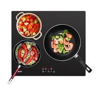 CIARRA AWGBIH3 Plaque de cuisson à induction encastrable, 5600W, 3 zones de cuisson, 9 niveaux de température, commande tactile, fonction minuterie