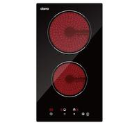CIARRA AWGDBCH302T Plaque Vitrocéramique Électrique Encastrable 30 cm, 2 Feux avec Commande Tactile, 3000W, 9 Niveaux de Puissance, Minuterie 1-99 min, Pour toutes les casseroles