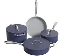 Ciarra Beyond - Batterie de Cuisine - Set de 4 Pièces - Poêle à Frire 26cm - Sauteuse 28cm/4.2L- Cocotte 24cm/5.9L - Casserole 20cm/ 2.8L - Revêtement Antiadhésif - Tous Feux dont Induction-Bleu