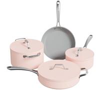 Ciarra Beyond - Batterie de Cuisine - Set de 4 Pièces - Poêle à Frire 26cm - Sauteuse 28cm/4.2L- Cocotte 24cm/5.9L - Casserole 20cm/ 2.8L - Revêtement Antiadhésif - Tous Feux dont Induction-Rose