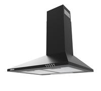 CIARRA CAB6201A Hotte Aspirante 60cm 370 m³/h - Classe A - Evacuation et Recyclage - Filtre au Chabon NON INCLUS - 3 Vitesses - Eclairage LED - Hotte Murale - Noir