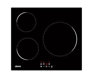 Ciarra CABBIH3-C Plaque Induction - Table de Cuisson Encastrable - Noir - 3 Foyers - 5600W - Verre Microcristallin - Tactile - Minuterie - Verrouillage Enfant