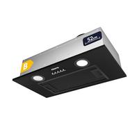 Ciarra CBCB5913A Hotte Aspirante Encastrée 52cm - Hotte de Cuisine Intégrée | 300 m³/h - Evacuation ou Recyclage - Filtre Charbon NON Inclus - 3 Vitesses - LED Eclairage - Noir