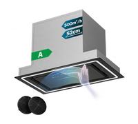 CIARRA CBCB5931C Hotte Aspirante Intégrée 52 cm 460m³/h - 3 vitesses | Hotte de cuisine Encastrable avec Contrôle Gestuel, Filtre à Charbon CBCF055 Inclus, Hotte Mince à Installer Sous Meuble Haut