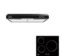 Ciarra CBCB6903D Hotte Aspirante 60cm Classe A+ - 220 m³/h et Plaque de Cuisson à Induction - 3 Foyer 5600W CABBIH3-E