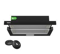 CIARRA CBCB6906D Hotte Tiroir 60cm 391m³/h - Hotte Aspirante Integrée-2 Vitesses - Éclairage LED - Evacuation ou Recyclage - Filtres Charbon Inclus - Noir