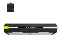CIARRA CBCB6921 Hotte Aspirante Sous Meuble 60cm, Classe A+, Commande Tactile, 3 Vitesses, Évacuation/Recyclage, avec Filtre à Charbon CBCF011, Noir